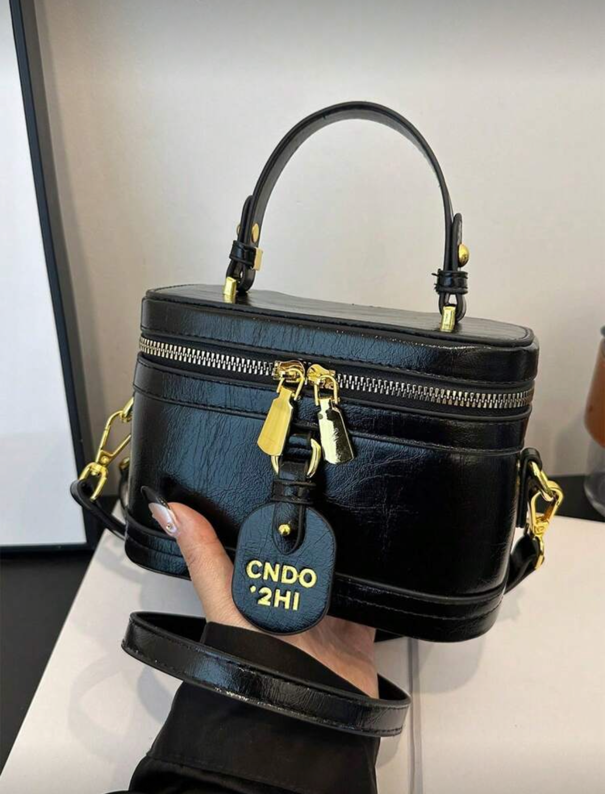 sac bandoulière en denim délavé