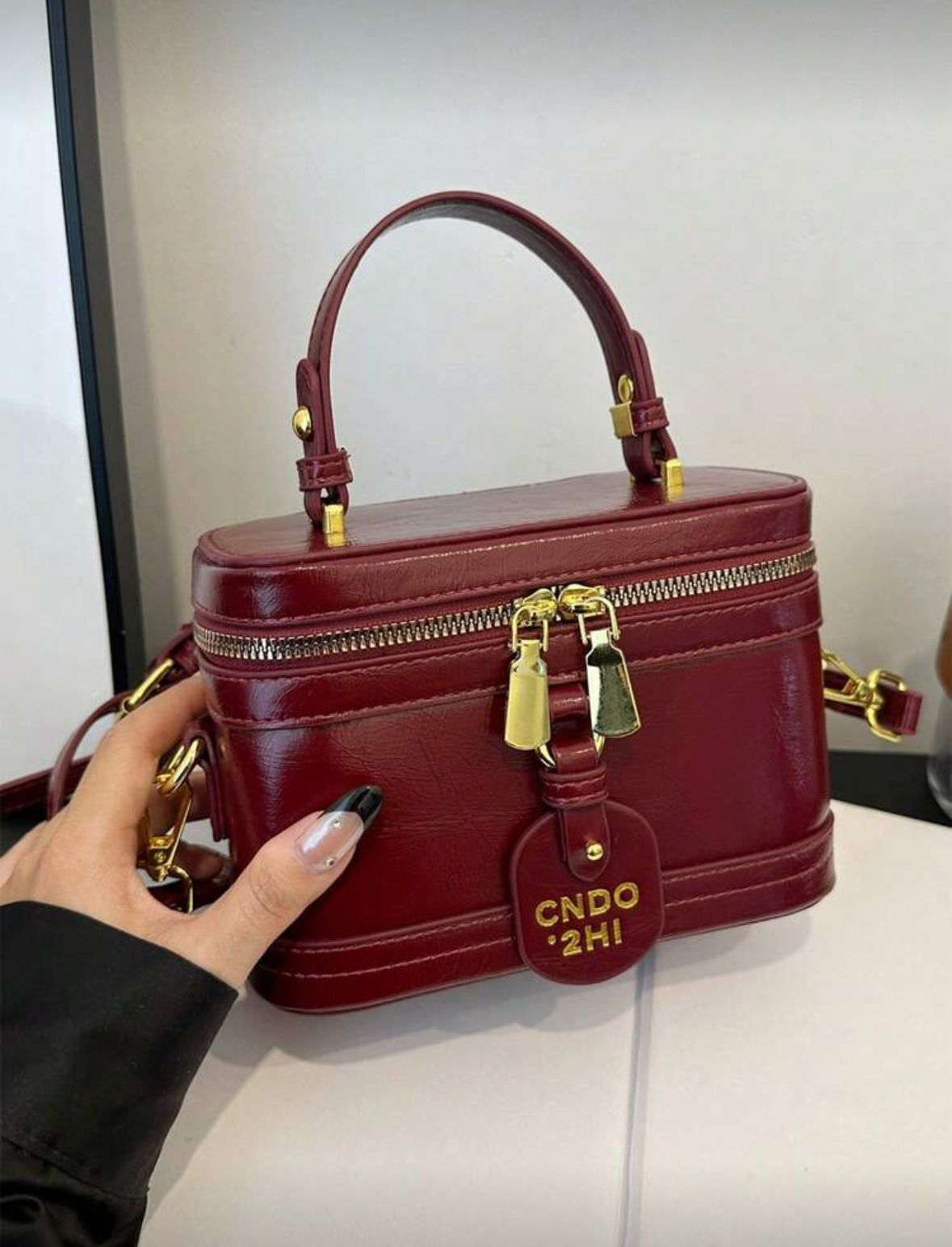 sac bandoulière en denim délavé