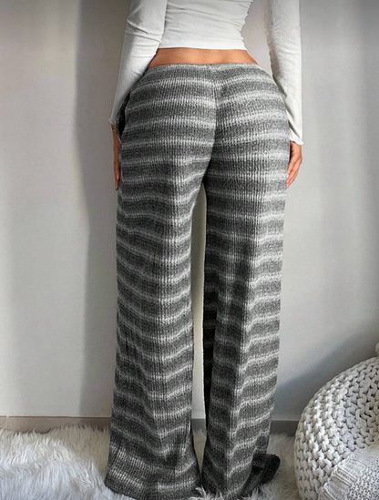 Pantalon en tricot rayé