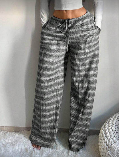 Pantalon en tricot rayé