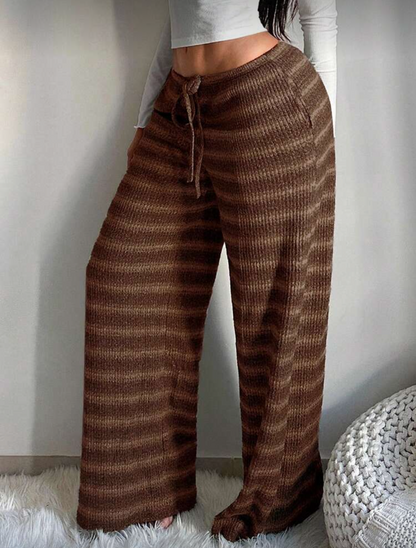 Pantalon en tricot rayé